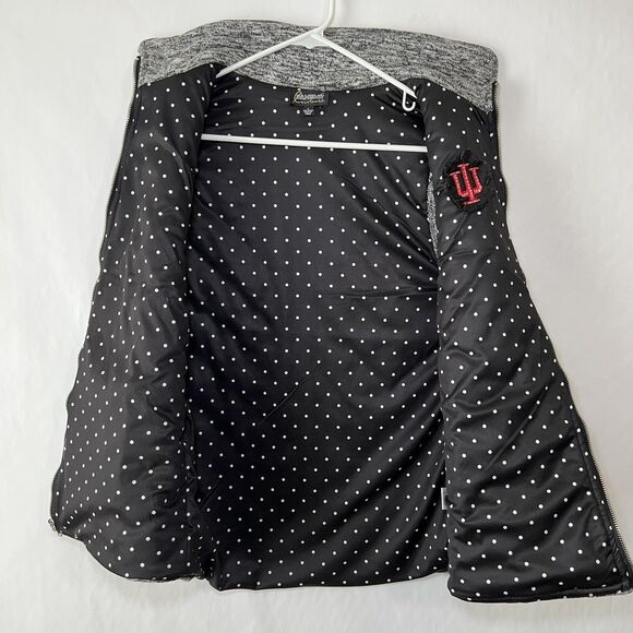 Indiana Hoosiers Gameday Couture Full Zip Quilted Vest Women Size Large Gray EUC - Picture 8 of 12